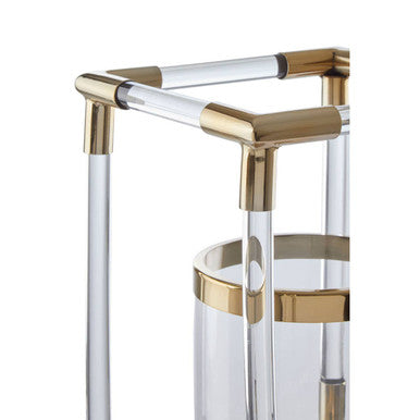 Lucita Small Candle Holder in Gold Finish and Acrylic - Image 5