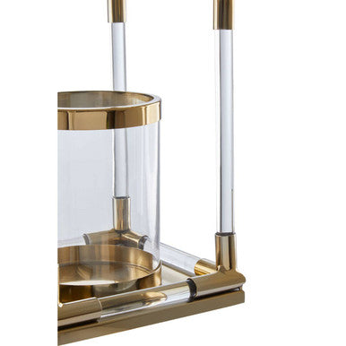 Lucita Small Candle Holder in Gold Finish and Acrylic - Image 6