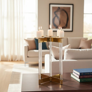 Lucita Gold Finish Candelabra