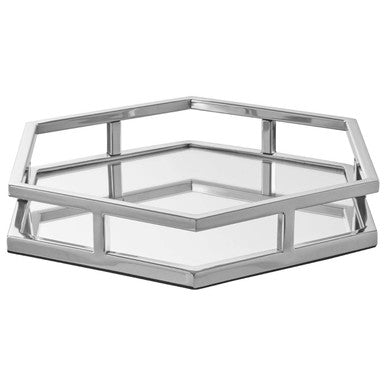 Herber Silver Finish Hexagonal Tray