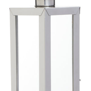 Small Silver Hexagonal Lantern with Hair on Leather Handle | Herber