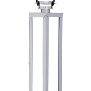 Medium Silver Hexagonal Lantern with Hair on Leather Handle | Herber