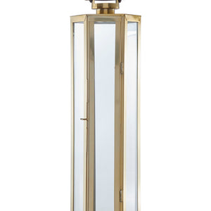 Small Gold Finish Lantern with Hair on Leather Handle | Herber