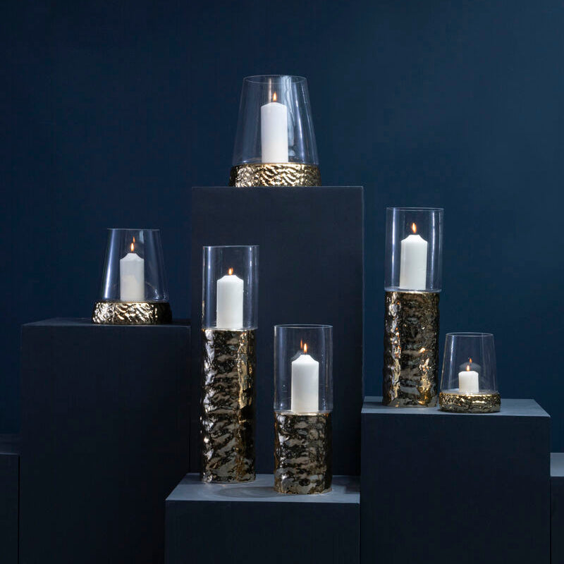Martele Small Gold Hurricane Candle Holder - Image 3