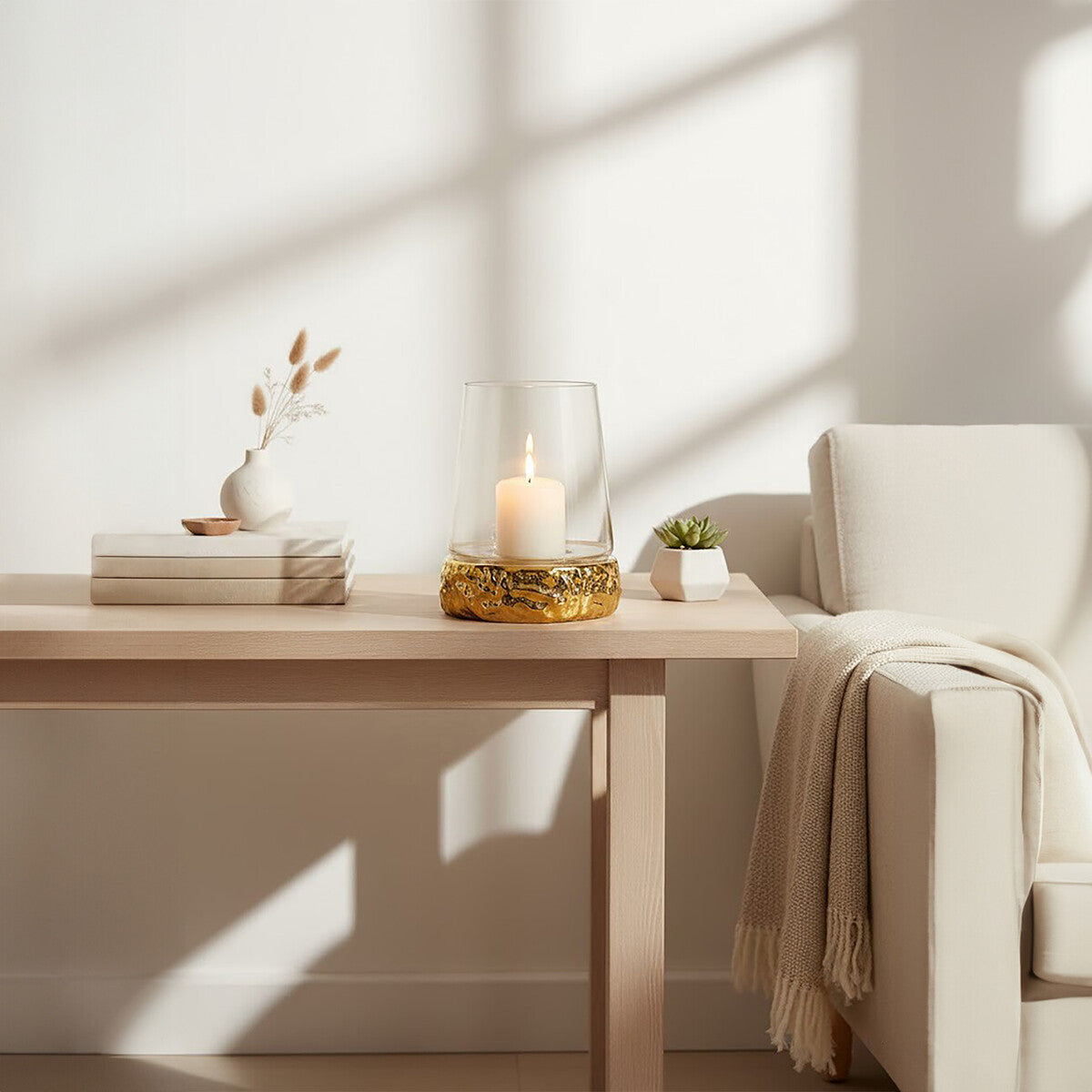 Martele Small Gold Hurricane Candle Holder - Image 4