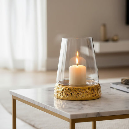 Martele Medium Hurricane Gold Candle Holder - Image 2