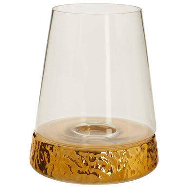 Martele Large Hurricane Gold Candle Holder