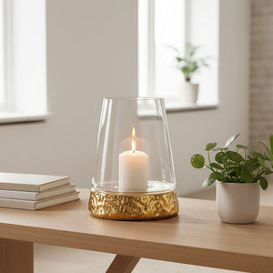 Large Hurricane Gold Candle Holder | Martele