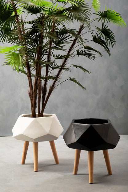 Darnell White Multifaceted Planter