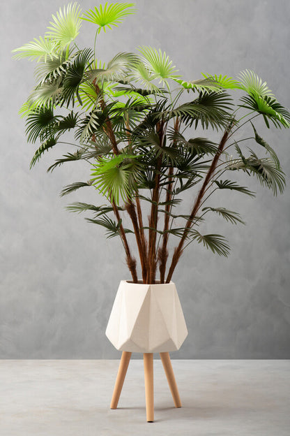 Darnell White Multifaceted Planter