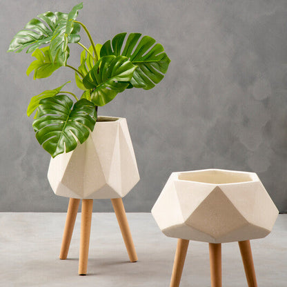Darnell White Multifaceted Planter