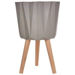 Darnell Large Grey Multifaceted Planter