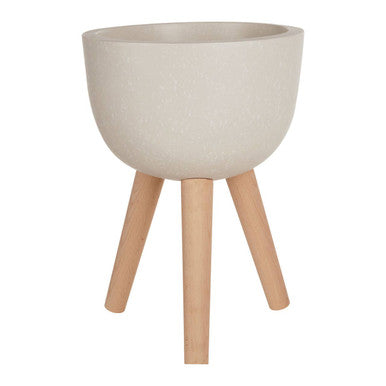 Darnell Small White Finish Rounded Planter