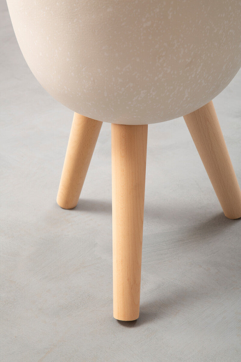 Darnell Small White Finish Rounded Planter