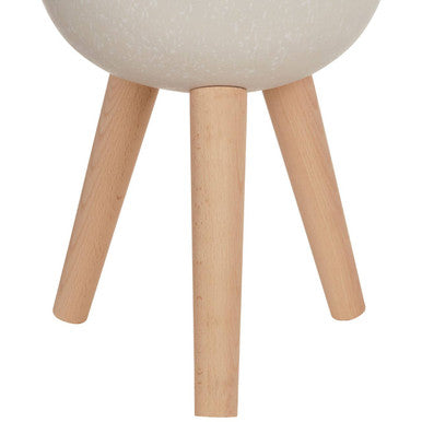 Darnell Small White Finish Rounded Planter