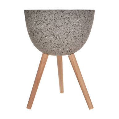 Darnell Large Grey Speckled Planter