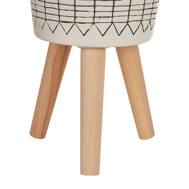 Darnell White And Black Small Planter