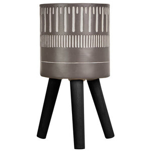 Small Black and White Finish Planter | Darnell