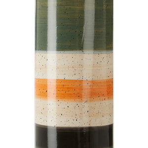 Large Green and Orange Stripe Ceramic Vase | Sorrell
