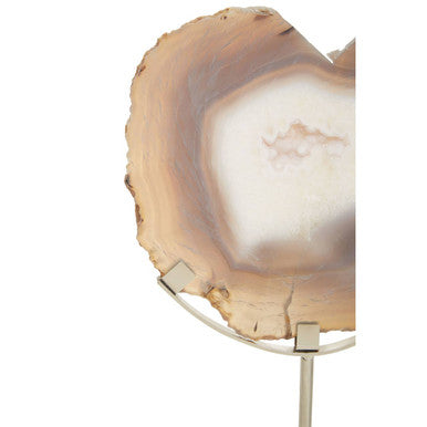 Bowerbird White And Silver Agate Sculpture - Image 4