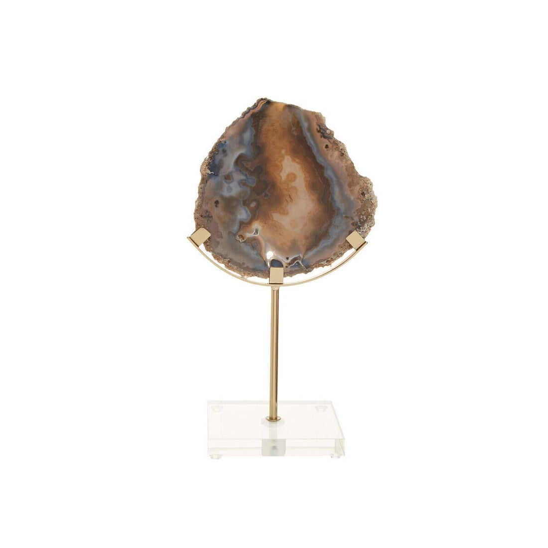 Bowerbird Black And Gold Agate Sculpture