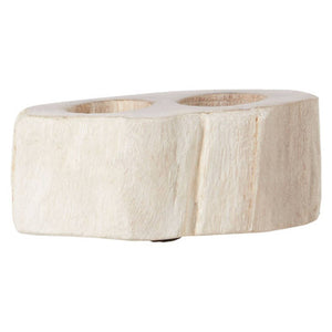 Relic Petrified Wood Double Candle Holder