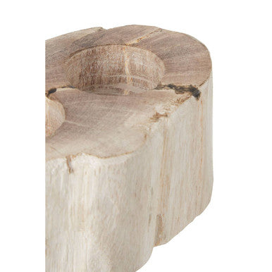 Relic Petrified Wood Double Candle Holder