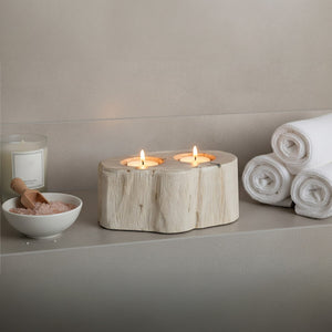 Petrified Wood Double Candle Holder | Relic
