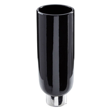Callie Black and Silver Small Pedestal Vase.