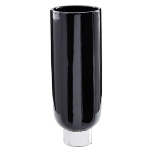 Callie Black and Silver Small Pedestal Vase