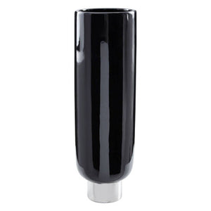 Callie Black and Silver Large Pedestal Vase