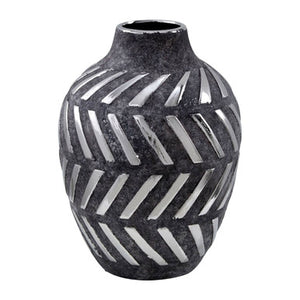 Helaine Grey and Silver Small Vase