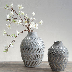 Helaine Grey and Silver Small Vase