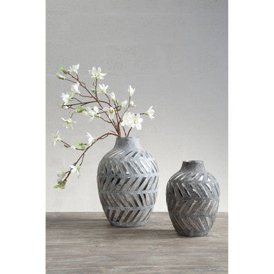 Helaine Grey and Silver Large  Vase - Image 5