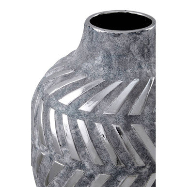 Helaine Grey and Silver Large  Vase - Image 8