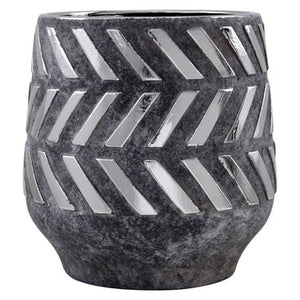 Helaine Grey and Silver Large Ceramic Planter