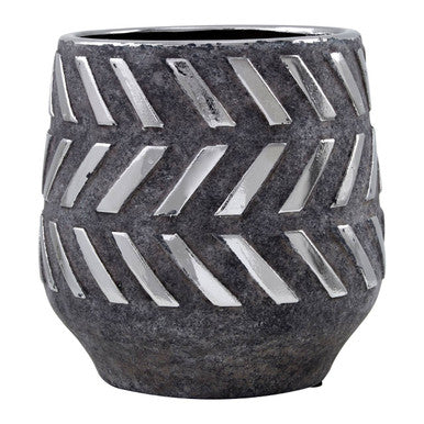 Helaine Grey and Silver Small Planter