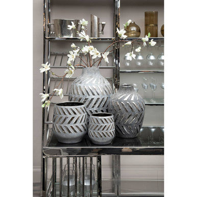 Helaine Grey and Silver Small Planter