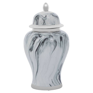 Marmo Grey and White Marble Effect Large Ceramic Jar
