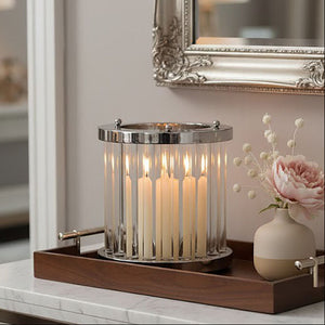 Small Silver and Glass Candle Holder | Franklin