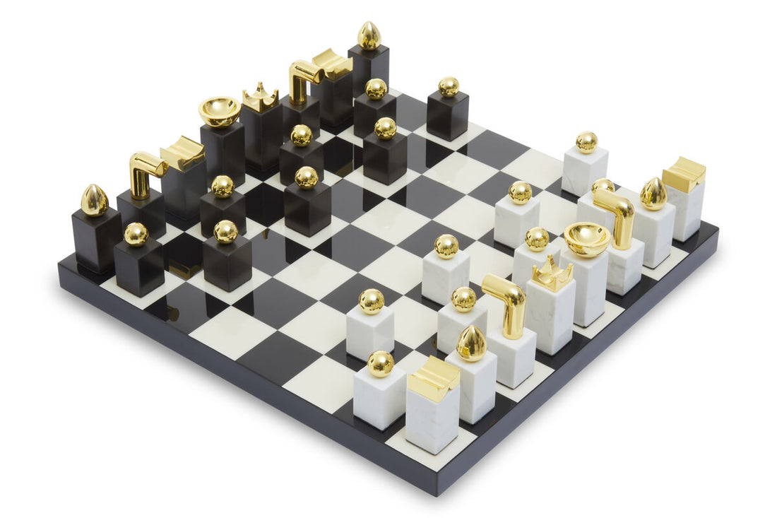 Flos Marble And Wood Chess Set - Image 6