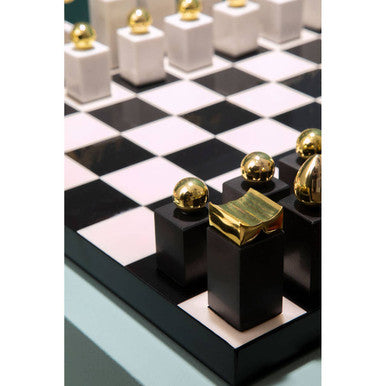 Flos Marble And Wood Chess Set