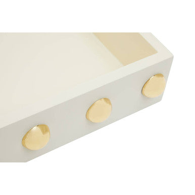 Frida Cream and Gold Studded Tray