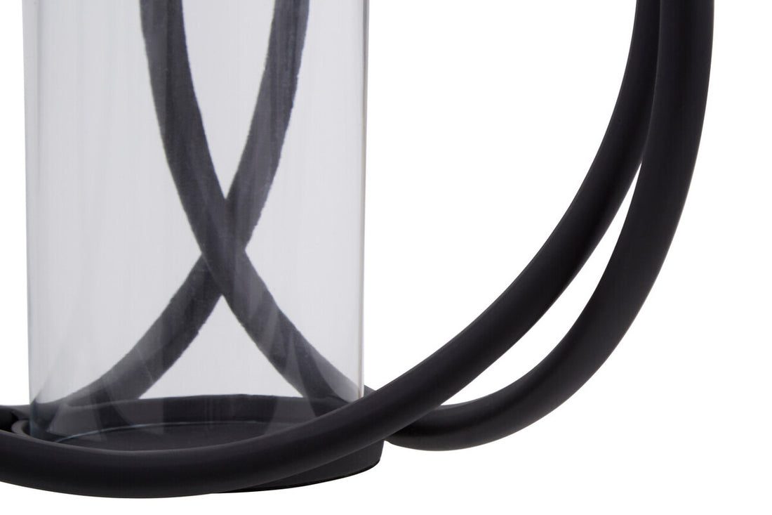Aura Medium Matte Black Finish Candle Holder