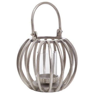 Aura Small Silver Finish Lantern