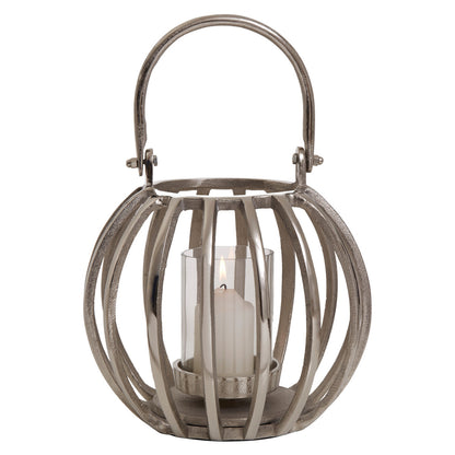 Aura Small Silver Finish Lantern