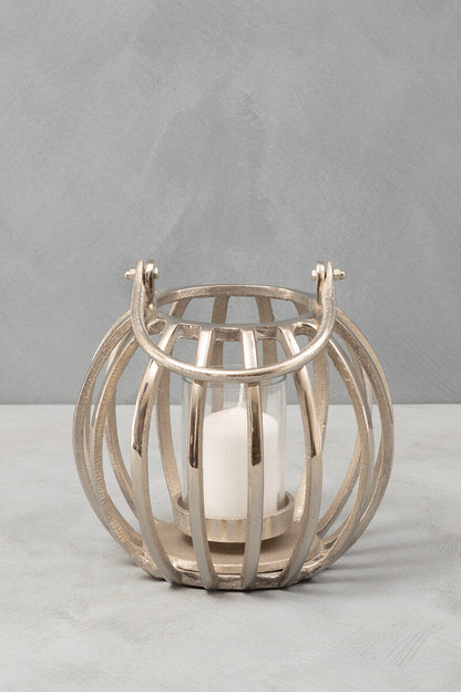 Aura Small Silver Finish Lantern - Image 4
