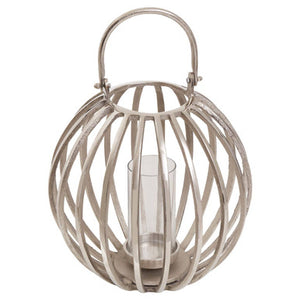 Aura Large Silver Finish Lantern