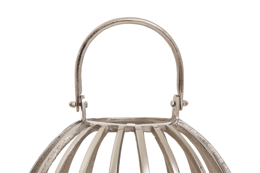 Aura Large Silver Finish Lantern