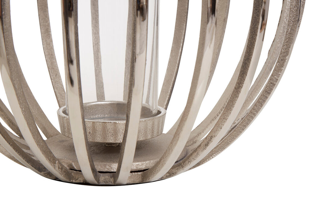 Aura Large Silver Finish Lantern